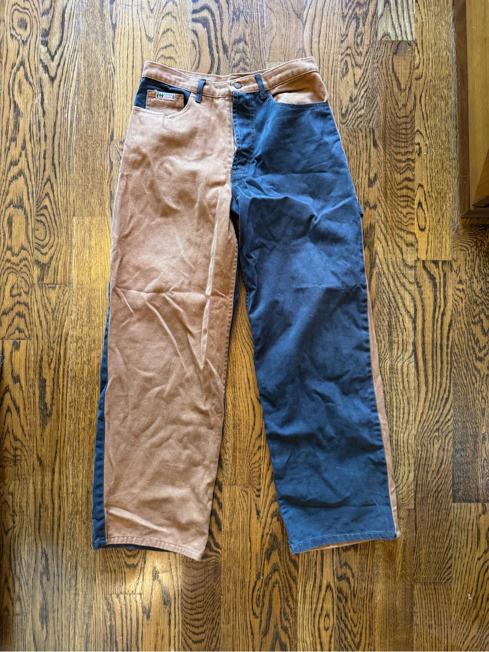Vintage Alien Worskhop 90s skate Two-Tone Men's Work Pant in Tan and Navy